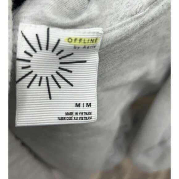 Offline by Aerie Cropped Sweatshirt Medium Open Front Hooded Gym Athleisure - Picture 4 of 5